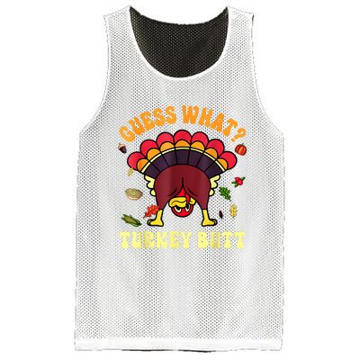 Funny Thanksgiving Guess What Turkey Butt Mesh Reversible Basketball Jersey Tank