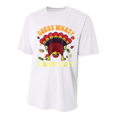 Funny Thanksgiving Guess What Turkey Butt Performance Sprint T-Shirt