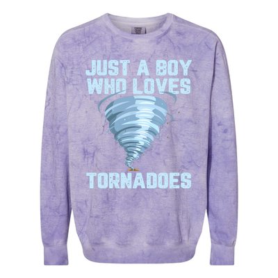 Funny Tornado Gift For Boy Hurricane Weather Chaser Colorblast Crewneck Sweatshirt