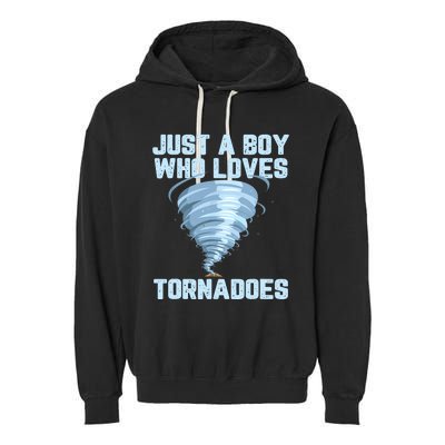 Funny Tornado Gift For Boy Hurricane Weather Chaser Garment-Dyed Fleece Hoodie