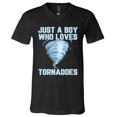 Funny Tornado Gift For Boy Hurricane Weather Chaser V-Neck T-Shirt