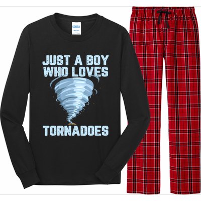 Funny Tornado Gift For Boy Hurricane Weather Chaser Long Sleeve Pajama Set