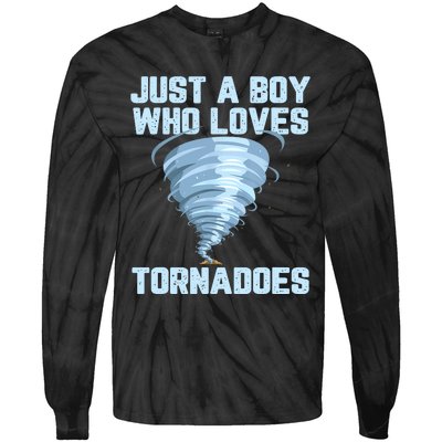 Funny Tornado Gift For Boy Hurricane Weather Chaser Tie-Dye Long Sleeve Shirt