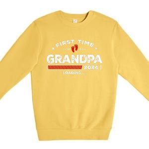 First Time Grandpa Est. 2024 Loading Soon To Be Dad Grandpa Premium Crewneck Sweatshirt