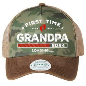 First Time Grandpa Est. 2024 Loading Soon To Be Dad Grandpa Legacy Tie Dye Trucker Hat