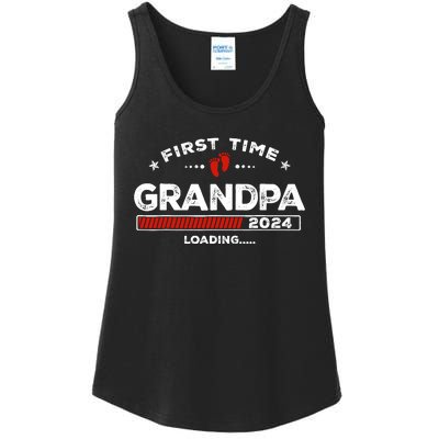 First Time Grandpa Est. 2024 Loading Soon To Be Dad Grandpa Ladies Essential Tank