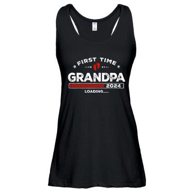 First Time Grandpa Est. 2024 Loading Soon To Be Dad Grandpa Ladies Essential Flowy Tank