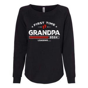 First Time Grandpa Est. 2024 Loading Soon To Be Dad Grandpa Womens California Wash Sweatshirt