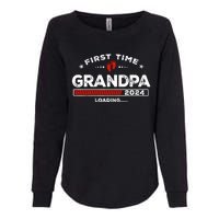 First Time Grandpa Est. 2024 Loading Soon To Be Dad Grandpa Womens California Wash Sweatshirt