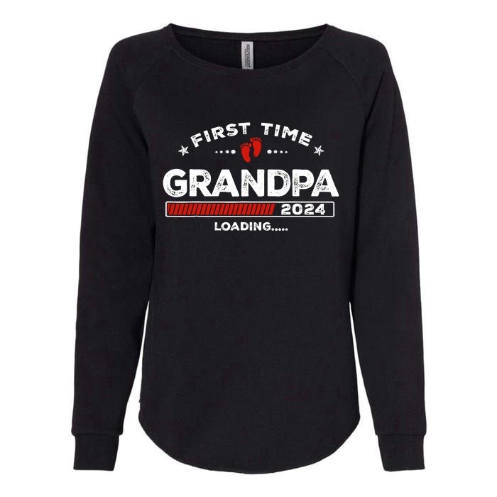 First Time Grandpa Est. 2024 Loading Soon To Be Dad Grandpa Womens California Wash Sweatshirt