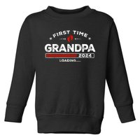 First Time Grandpa Est. 2024 Loading Soon To Be Dad Grandpa Toddler Sweatshirt