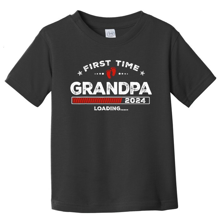 First Time Grandpa Est. 2024 Loading Soon To Be Dad Grandpa Toddler T-Shirt