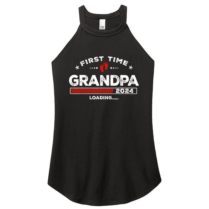 First Time Grandpa Est. 2024 Loading Soon To Be Dad Grandpa Women's Perfect Tri Rocker Tank