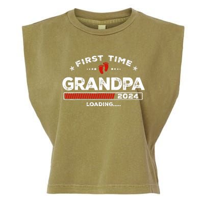 First Time Grandpa Est. 2024 Loading Soon To Be Dad Grandpa Garment-Dyed Women's Muscle Tee