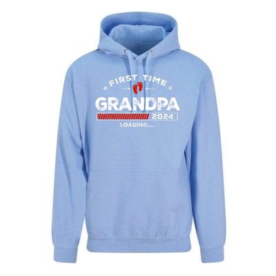 First Time Grandpa Est. 2024 Loading Soon To Be Dad Grandpa Unisex Surf Hoodie