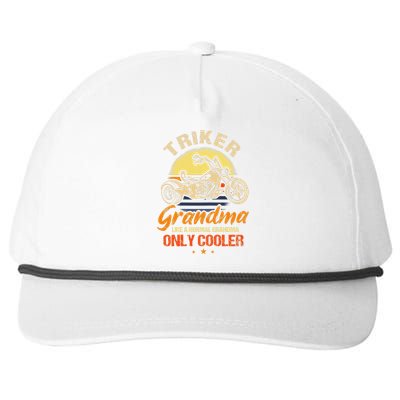 Funny Triker Grandma Motorcycle Trike Design Women Snapback Five-Panel Rope Hat