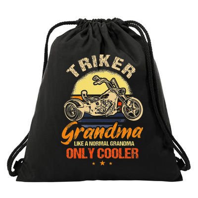 Funny Triker Grandma Motorcycle Trike Design Women Drawstring Bag