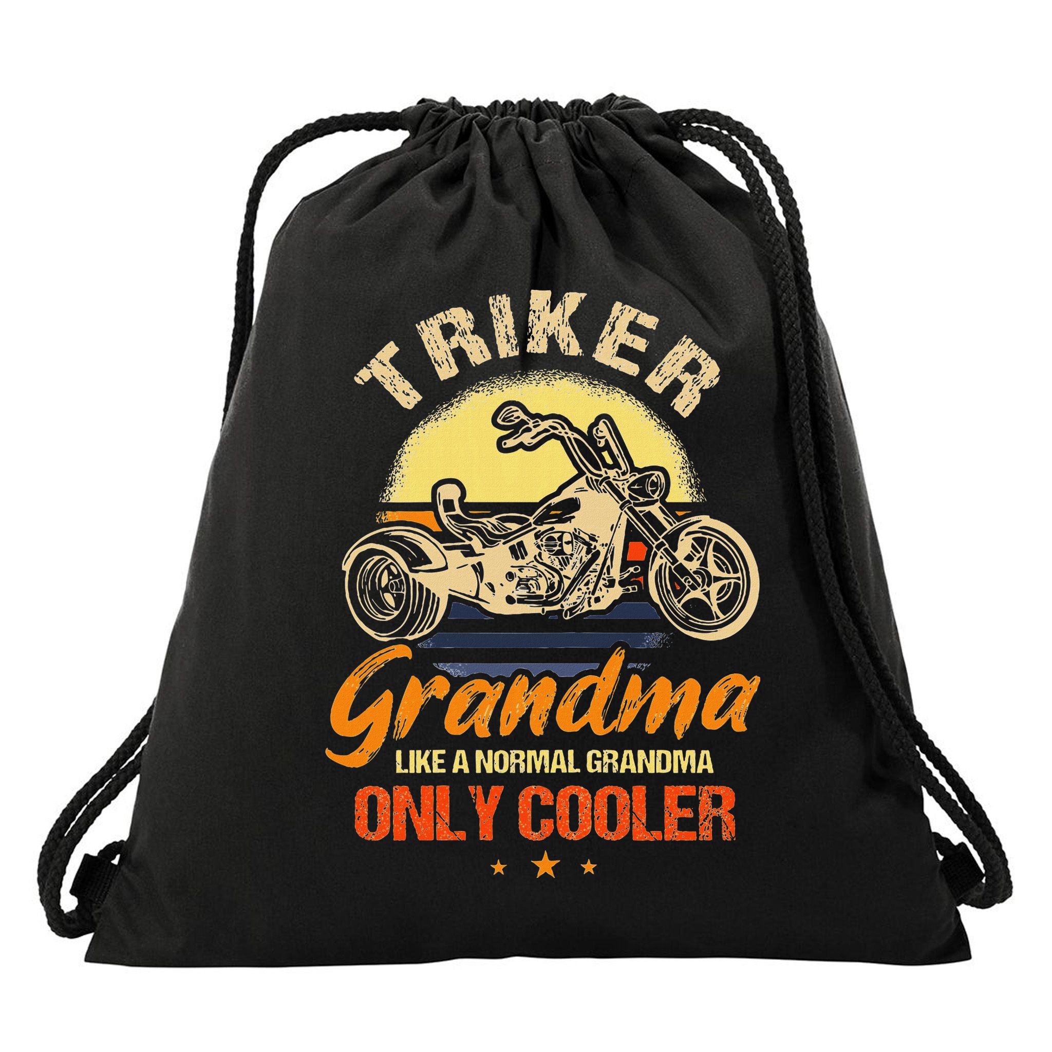 Funny Triker Grandma Motorcycle Trike Design Women Drawstring Bag