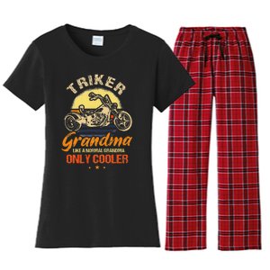 Funny Triker Grandma Motorcycle Trike Design Women Women's Flannel Pajama Set