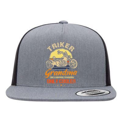 Funny Triker Grandma Motorcycle Trike Design Women Flat Bill Trucker Hat