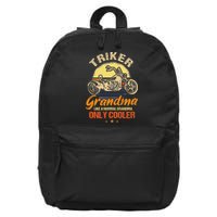 Funny Triker Grandma Motorcycle Trike Design Women 16 in Basic Backpack