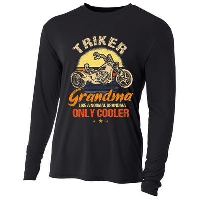 Funny Triker Grandma Motorcycle Trike Design Women Cooling Performance Long Sleeve Crew