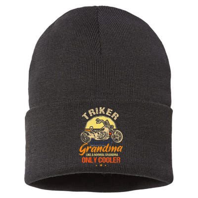 Funny Triker Grandma Motorcycle Trike Design Women Sustainable Knit Beanie