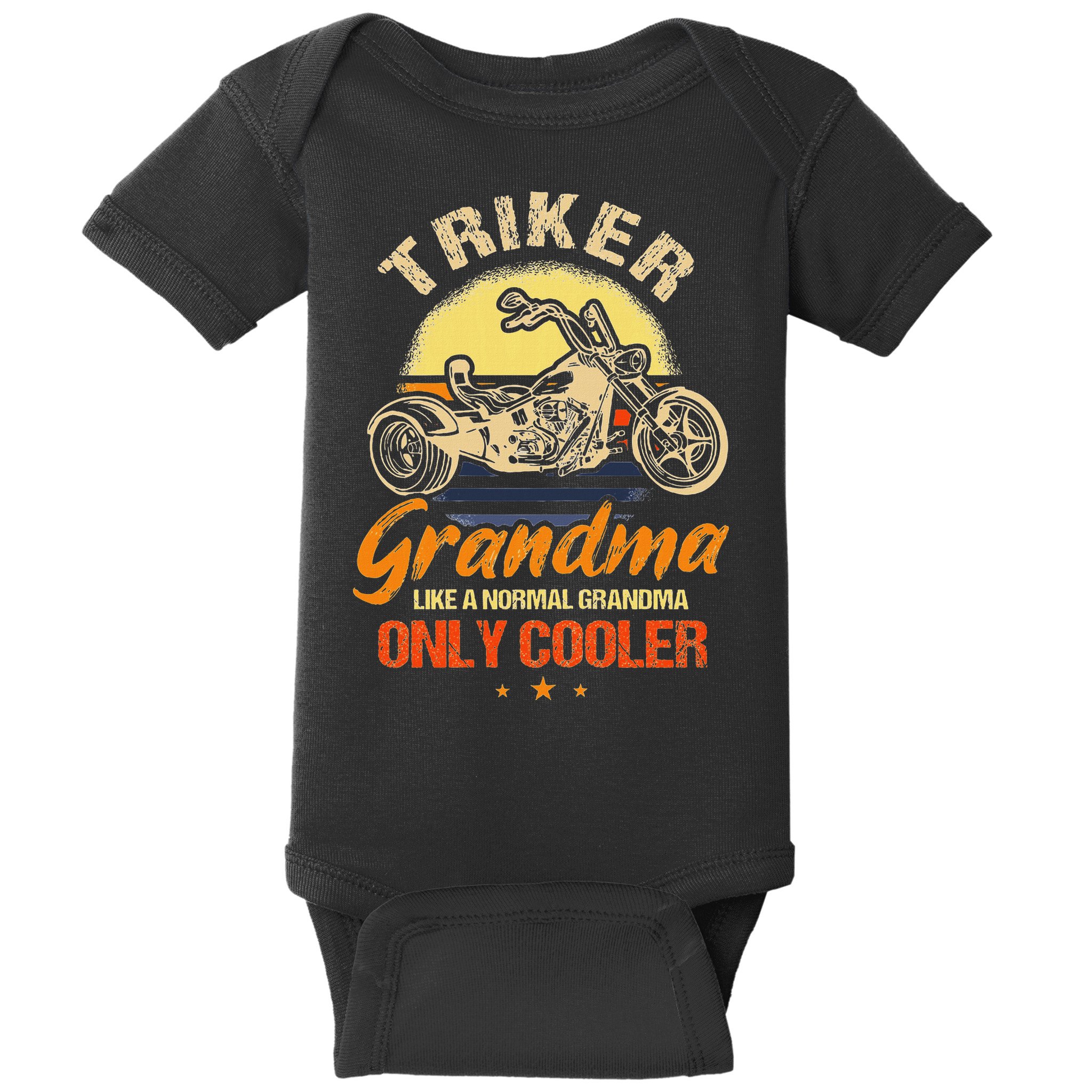 Funny Triker Grandma Motorcycle Trike Design Women Baby Bodysuit