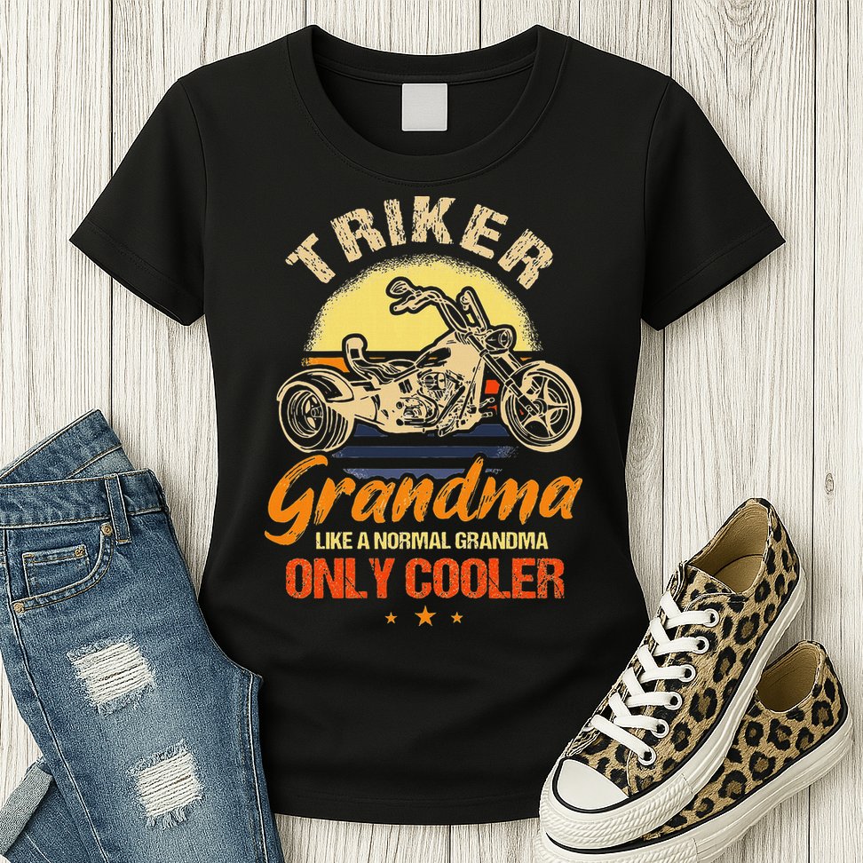 Funny Triker Grandma Motorcycle Trike Design Women Womens T-Shirt