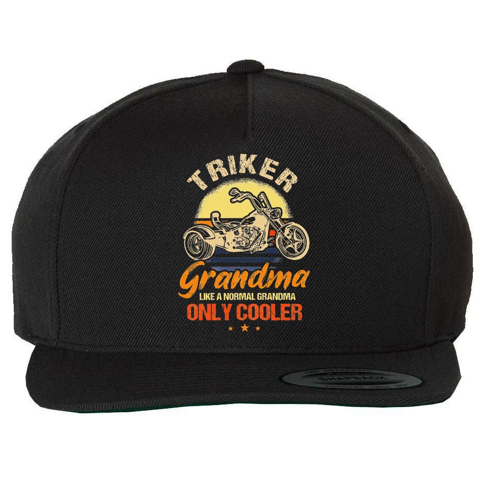 Funny Triker Grandma Motorcycle Trike Design Women Wool Snapback Cap