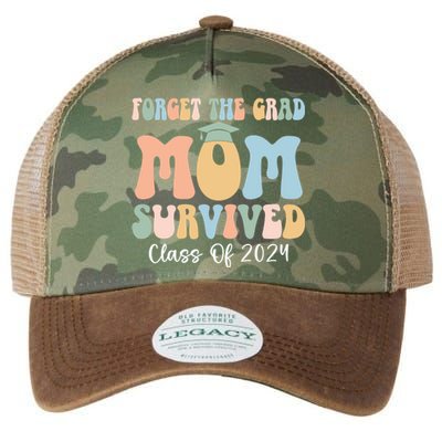 Forget The Grad Mom Survived Class Of 2024 Survived Mom Gift Legacy Tie Dye Trucker Hat