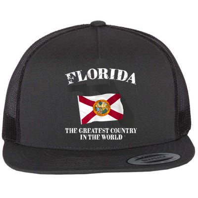 Florida The Greatest Country In The World Flat Bill Trucker Hat