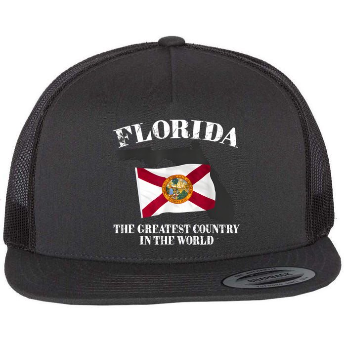 Florida The Greatest Country In The World Flat Bill Trucker Hat