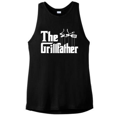 Funny The Grillfather Bbq Grill And Smoker Barbecue Chef Gift Funny Gift Ladies PosiCharge Tri-Blend Wicking Tank