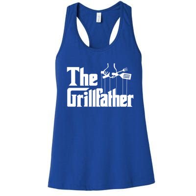 Funny The Grillfather Bbq Grill And Smoker Barbecue Chef Gift Funny Gift Women's Racerback Tank