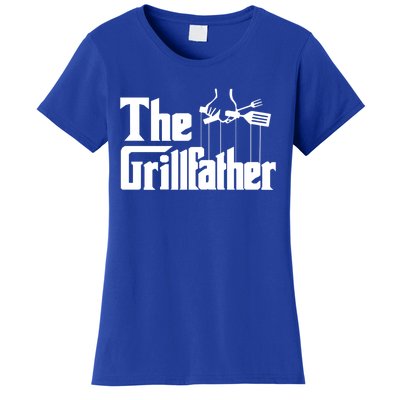 Funny The Grillfather Bbq Grill And Smoker Barbecue Chef Gift Funny Gift Women's T-Shirt