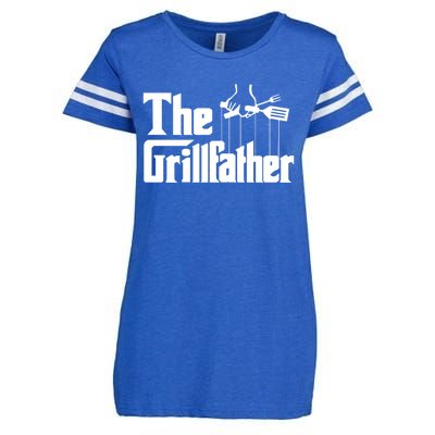 Funny The Grillfather Bbq Grill And Smoker Barbecue Chef Gift Funny Gift Enza Ladies Jersey Football T-Shirt