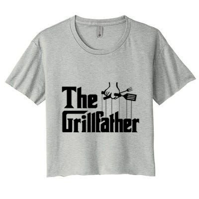 Funny The Grillfather Bbq Grill And Smoker Barbecue Chef Gift Funny Gift Women's Crop Top Tee