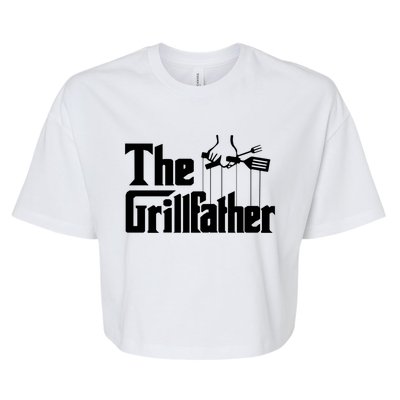 Funny The Grillfather Bbq Grill And Smoker Barbecue Chef Gift Funny Gift Bella+Canvas Jersey Crop Tee