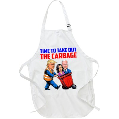 Funny Trump Garbage Time To Take Out The Garbage Election Full-Length Apron With Pockets