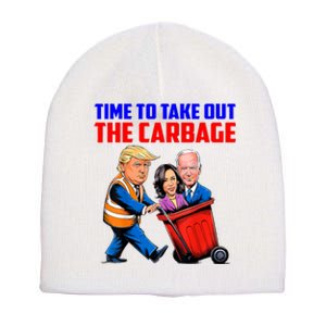 Funny Trump Garbage Time To Take Out The Garbage Election Short Acrylic Beanie