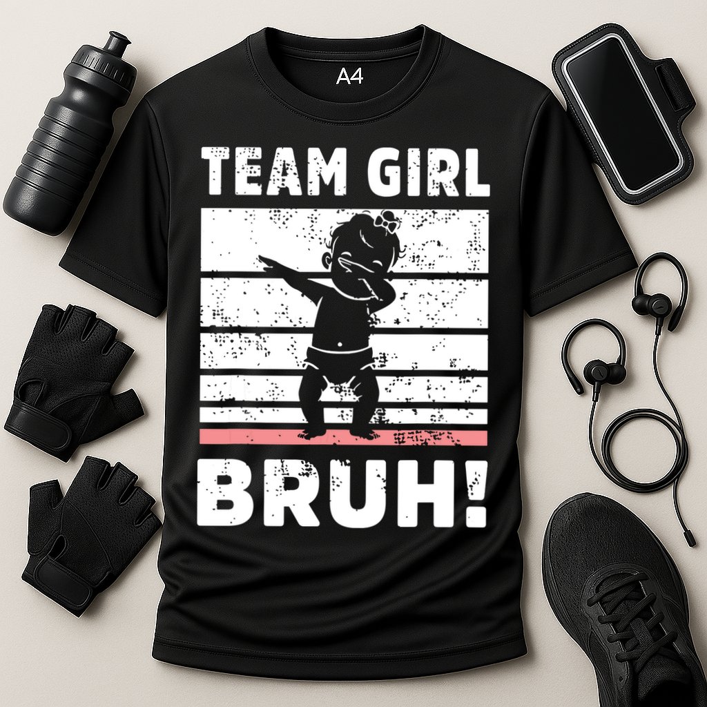 Family Team Girl Bruh Gender Reveal Party Announcement Cooling Performance Crew T-Shirt