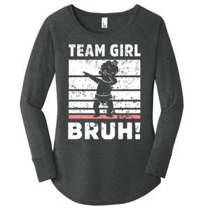 Family Team Girl Bruh Gender Reveal Party Announcement Women's Perfect Tri Tunic Long Sleeve Shirt