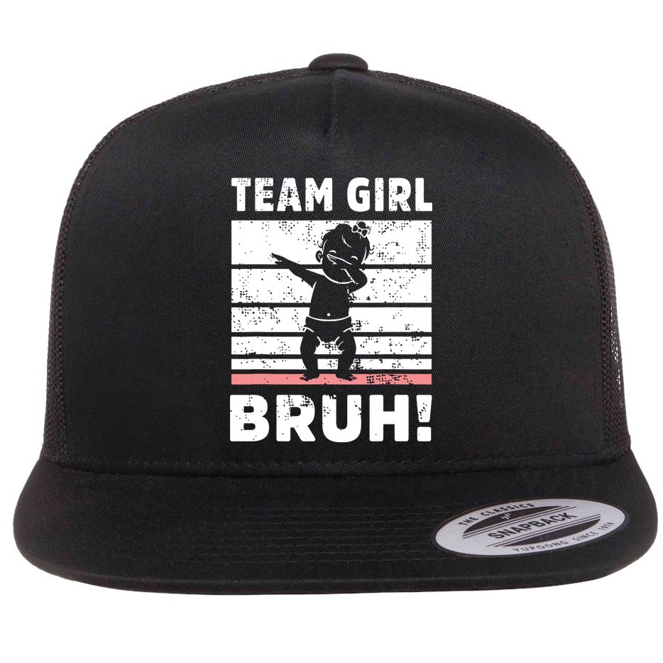 Family Team Girl Bruh Gender Reveal Party Announcement Flat Bill Trucker Hat