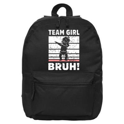 Family Team Girl Bruh Gender Reveal Party Announcement 16 in Basic Backpack