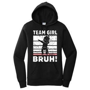 Family Team Girl Bruh Gender Reveal Party Announcement Women's Pullover Hoodie