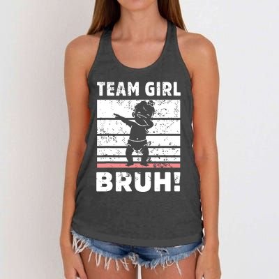 Family Team Girl Bruh Gender Reveal Party Announcement Women's Knotted Racerback Tank