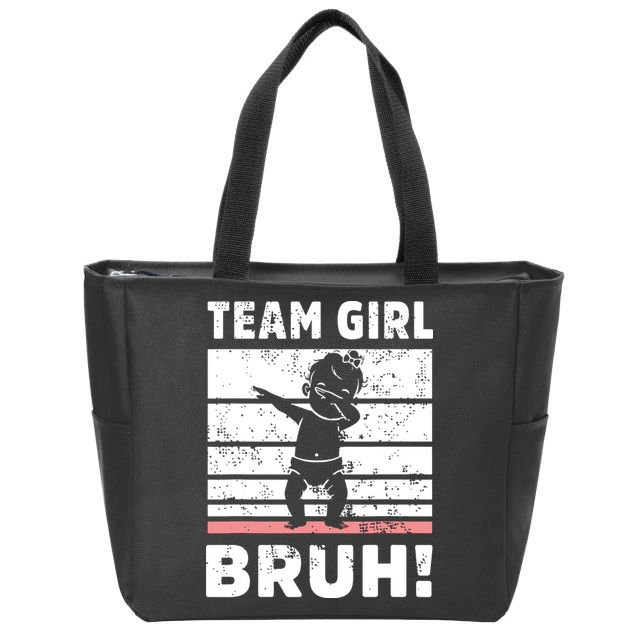 Family Team Girl Bruh Gender Reveal Party Announcement Zip Tote Bag