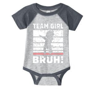 Family Team Girl Bruh Gender Reveal Party Announcement Infant Baby Jersey Bodysuit