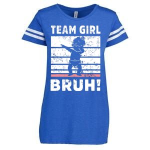 Family Team Girl Bruh Gender Reveal Party Announcement Enza Ladies Jersey Football T-Shirt